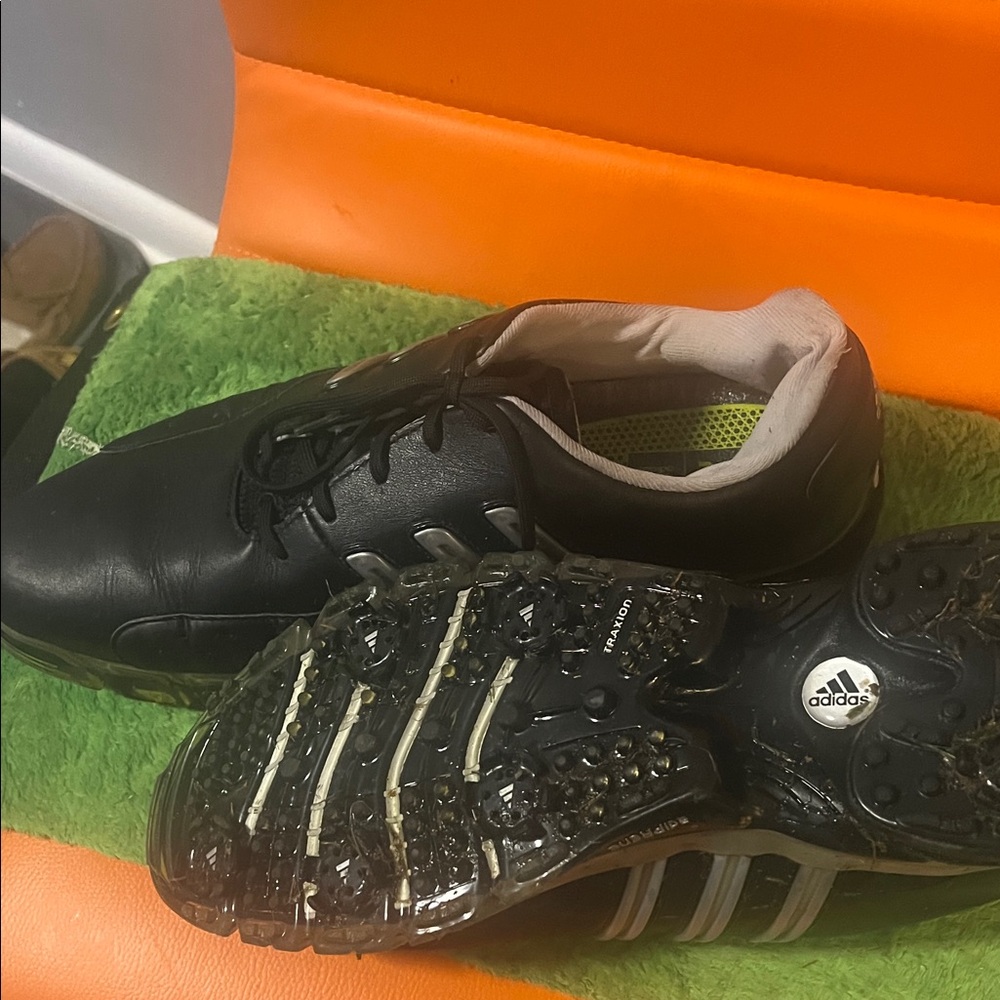 Adidas Men's Black and Silver Athletic golf shoes - Picture 2 of 4